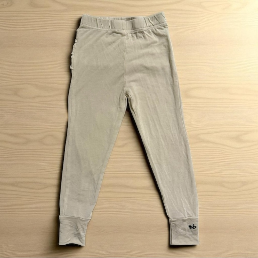 Birdie Bean Bamboo Ruffle Leggings 18-24M Cream Soft Pajama Pant - Picture 2 of 5